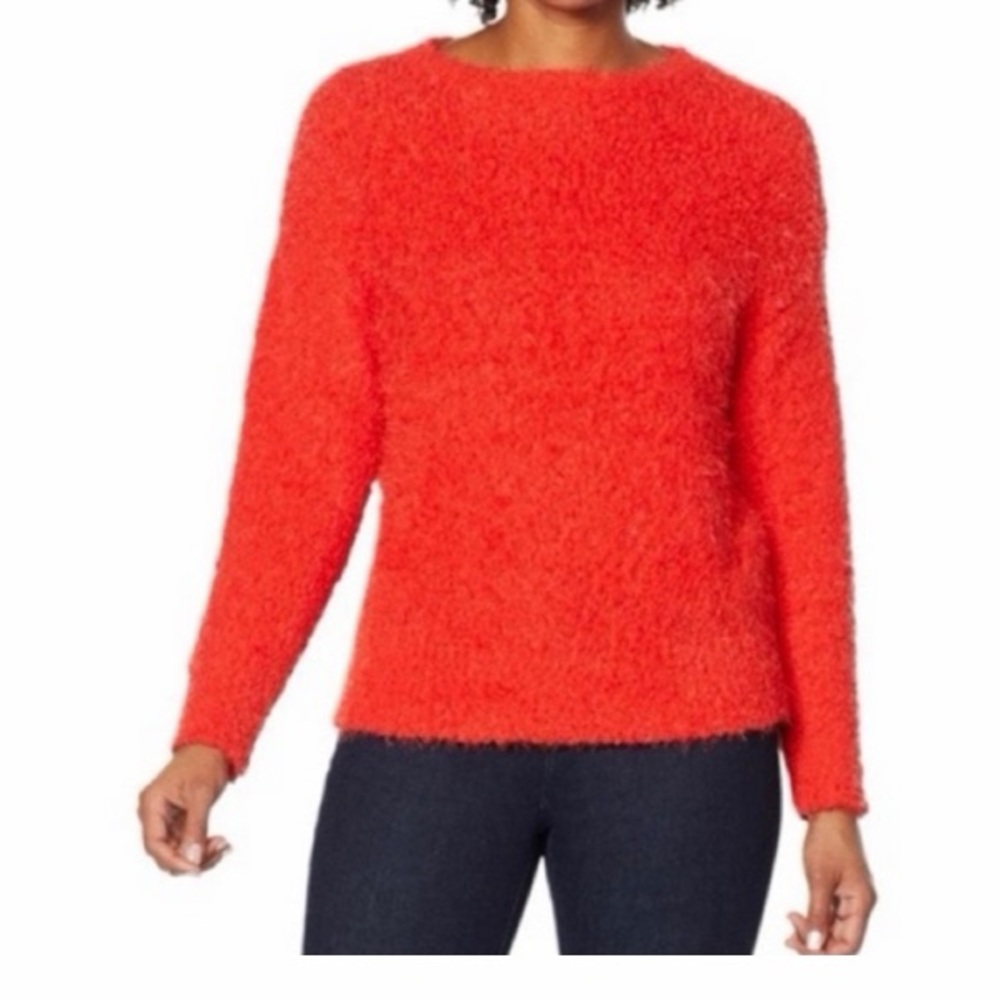 G By Giuliana Fuzzy Boucle Knit Pullover Sweater
